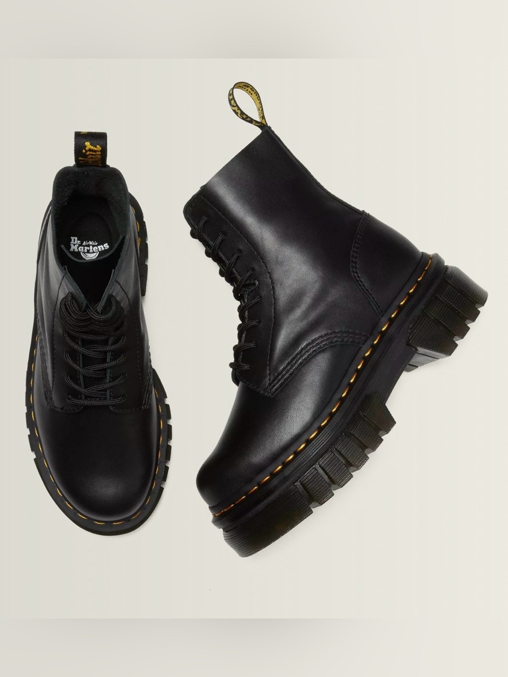 Dr. Martens AUDRICK NAPPA LEATHER PLATFORM ANKLE BOOTS